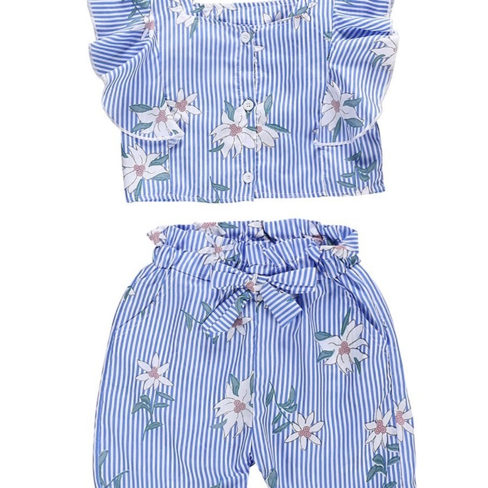 Boutique Ruffle Crop Top & Short Set